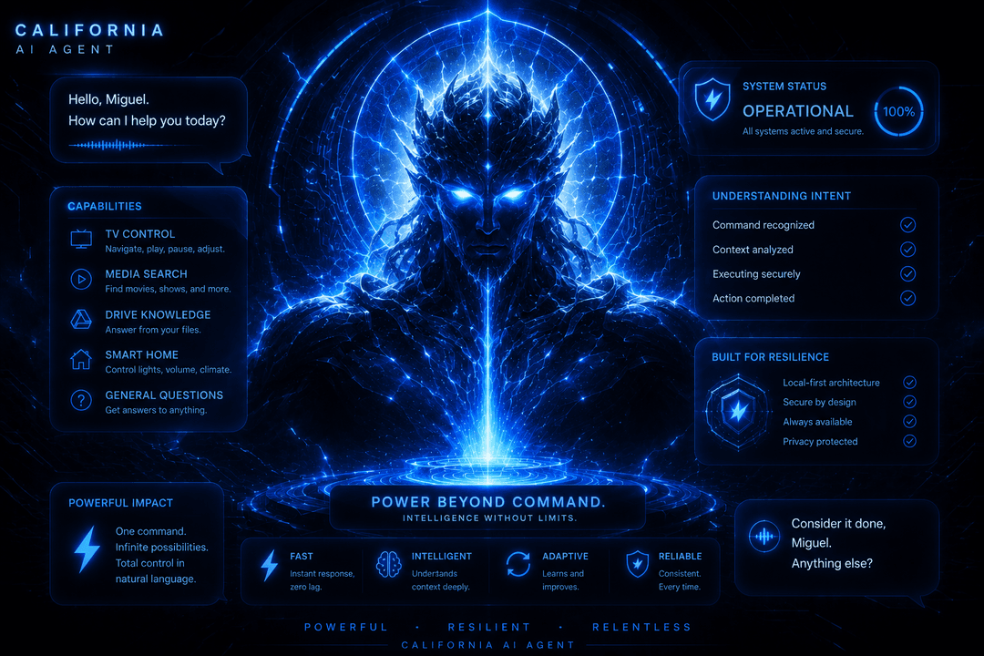 California personal AI agent project by Miguel Marinho for home automation and knowledge retrieval